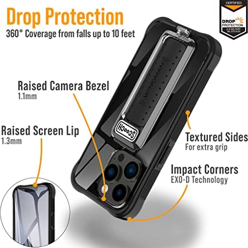 Scooch iPhone 13 Pro Case עם מעמד, אחיזת טלפון ומכוניות אוורור הר [Wingman] Slim iPhone 13 Pro Kickstand Case [10 ft Drop הגנה] עובד עם